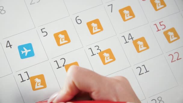 Vacaciones canceladas en concepto de calendario — Vídeo de stock