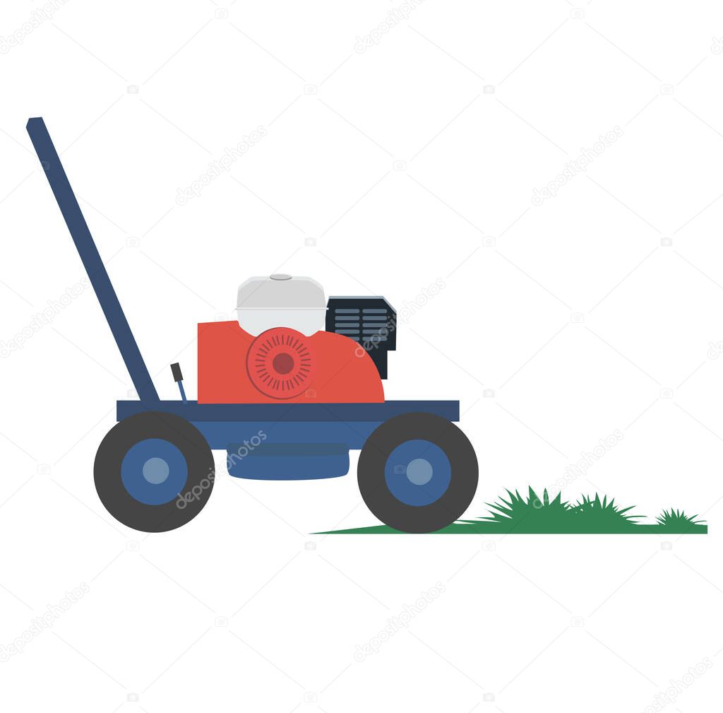 lawn mower. lawn care materials. vector illustration