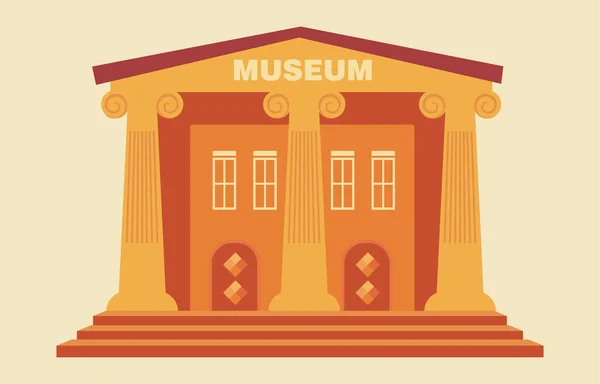 Museumsbau mit Titel. Kolumnen-Illustration. — Stockvektor