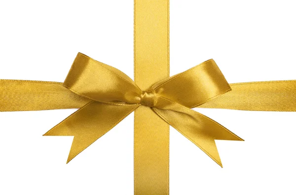 Shiny golden satin ribbon — Stock Photo, Image
