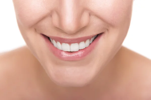 Sorriso con denti bianchi sani . — Foto Stock