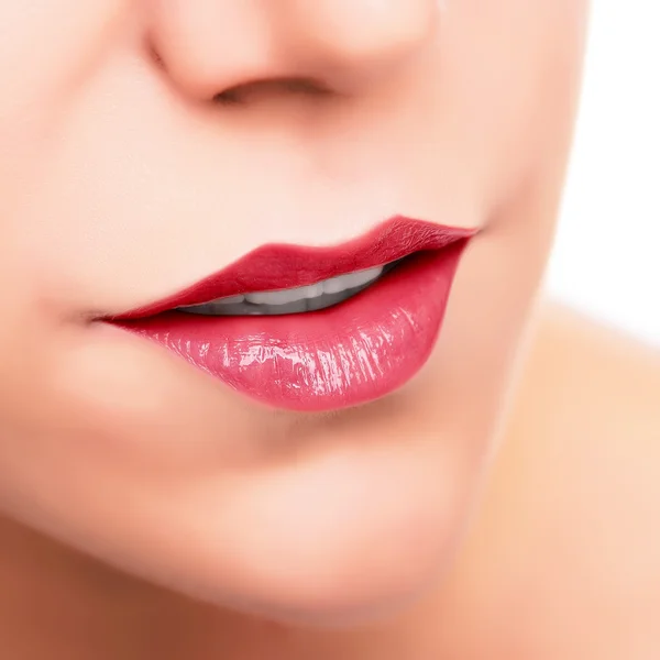 Όμορφη κόκκινα χείλη. — Φωτογραφία Αρχείου
