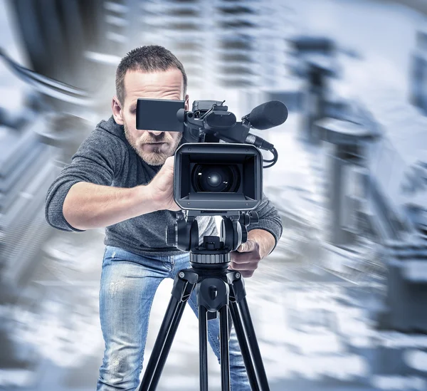 Video operator records the video. — Stock Photo, Image