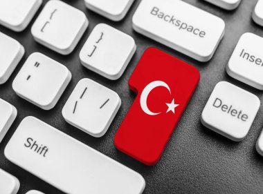Türkiye bayrağı ile anahtar düğme girin.