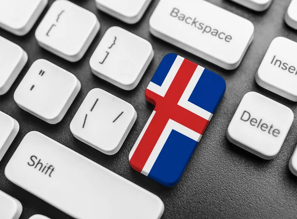 Enter key button with Flag of Iceland. — Stock Photo, Image