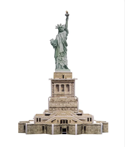 Staty av Liberty pappersmodell på vit bakgrund. — Stockfoto