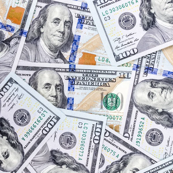 Hög med dollar, pengar bakgrund — Stockfoto