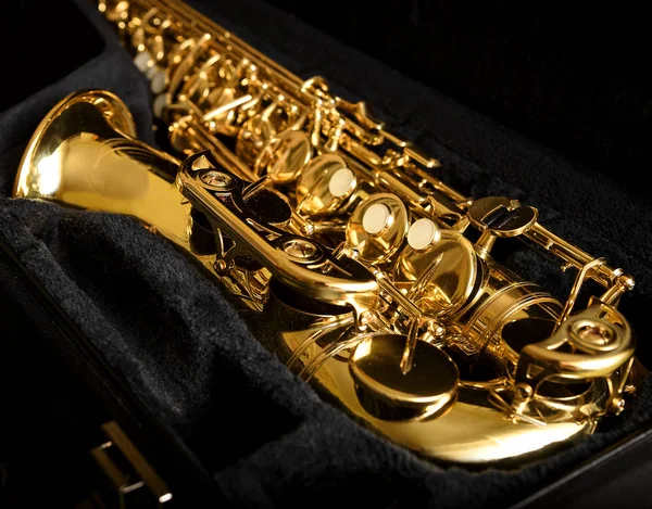 Detalhe saxofone close-up . — Fotografia de Stock