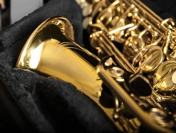 Detalhe saxofone close-up . — Fotografia de Stock