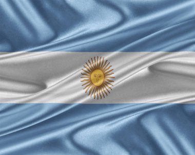 Arjantin bayrağı parlak ipek dokulu.