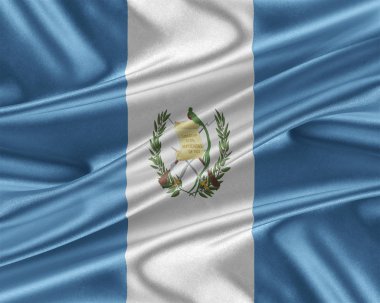 Guatemala bayrağı parlak ipek dokulu.