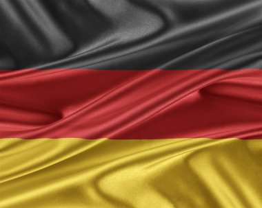Almanya bayrağı parlak ipek dokulu.