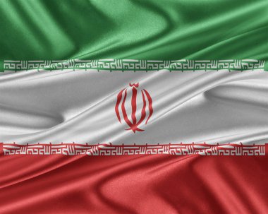 Iran bayrağı parlak ipek dokulu.