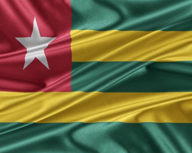Togo bayrak parlak ipek dokulu.