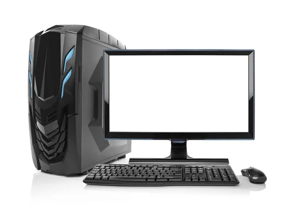 Moderne Pc desktopcomputer geïsoleerd. — Stockfoto