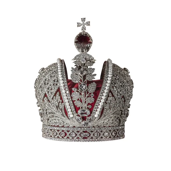 Couronne argentée avec bijoux . — Photo