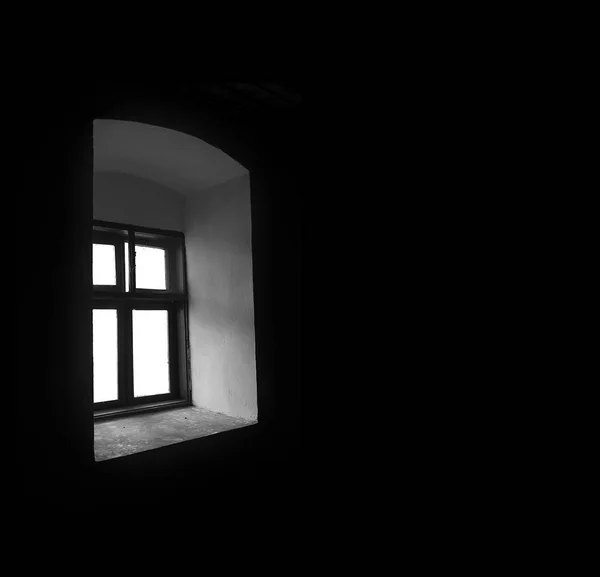 Vintage window in a dark room. — Stock Photo, Image