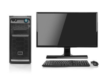 İzole Modern masaüstü Pc bilgisayar.
