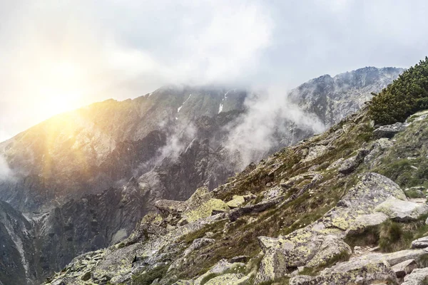 Horská krajina na zamračený den s dešťové mraky. Tatra Mountains. — Stock fotografie