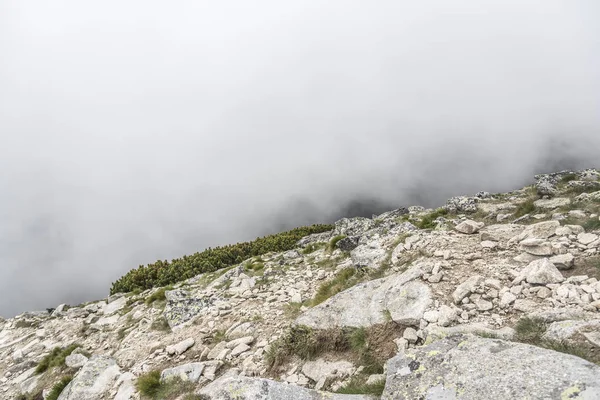 Paisaje de montaña en un día nublado con nubes de lluvia. Montañas Tatra . — Foto de Stock