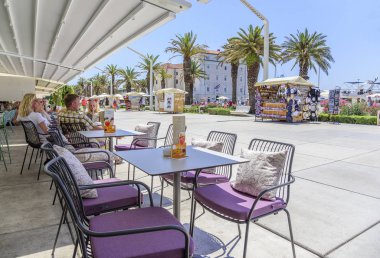 Yaz Restoran tablo açık. Split, Dalmaçya, Hırvatistan