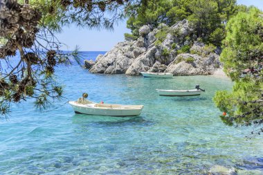 Brela Makarska Riviera Beach. Hırvatistan.