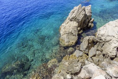 Brela Makarska Riviera Beach. Hırvatistan.