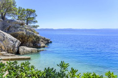 Brela Makarska Riviera Beach. Hırvatistan.