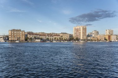 Şehir Zadar, Hırvatistan için denizden görüntüleyin.