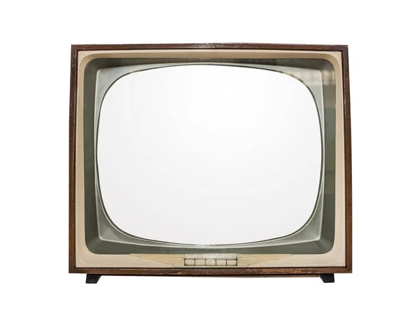 Retro tv geïsoleerd op witte achtergrond. — Stockfoto