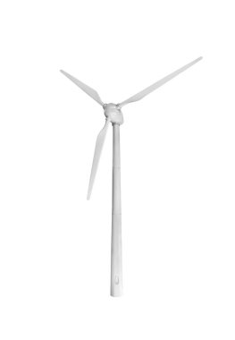 Rüzgar Santrali beyaz arka plan üzerinde izole.
