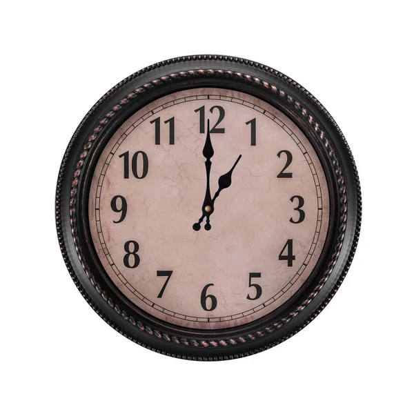 Ancient wall clock on a white background. — Stock Photo, Image