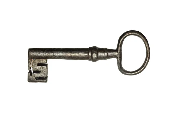 Старый ключ изолирован на белом фоне. — стоковое фото