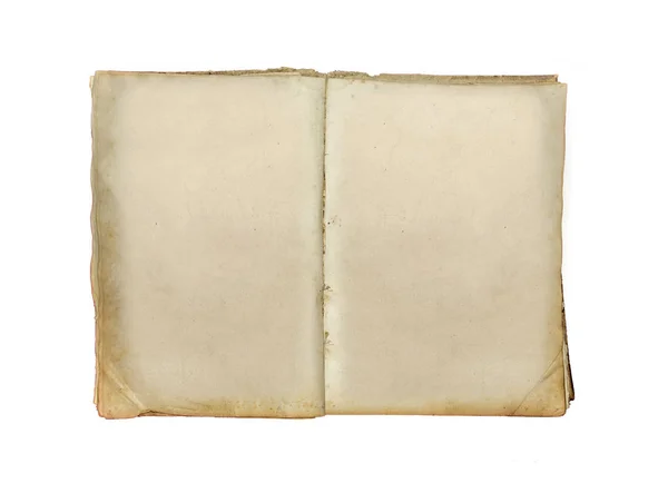 Vecchio libro aperto su sfondo bianco . — Foto Stock