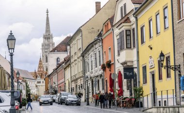 Budapeşte 'nin Budin Tepesi' ndeki eski kasaba.