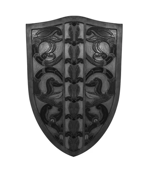 Ancient shield isolated on white background — Stock Photo, Image