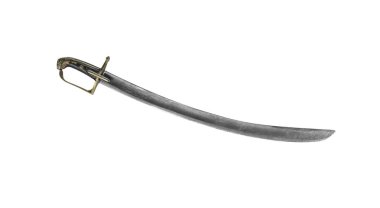 Kılıç ya da beyaz arka plan üzerinde izole kılıç.