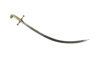 Kılıç ya da beyaz arka plan üzerinde izole kılıç.