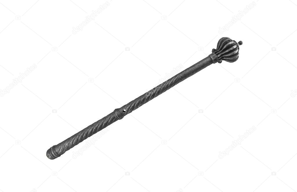 Old iron mace isolated on a white background.