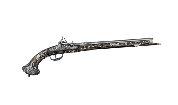 古代のピストルまたは白地にマスケット銃. — ストック写真