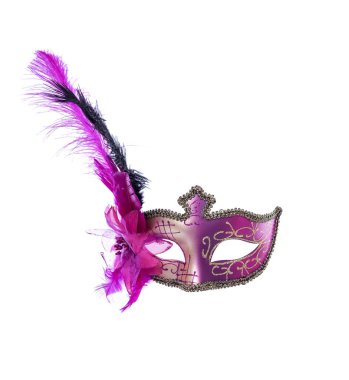 Beyaz arka plan üzerinde izole karnaval Venedik Maske.