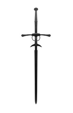 İki elle kılıç beyaz izole. Bir antik knights ağır kılıç.