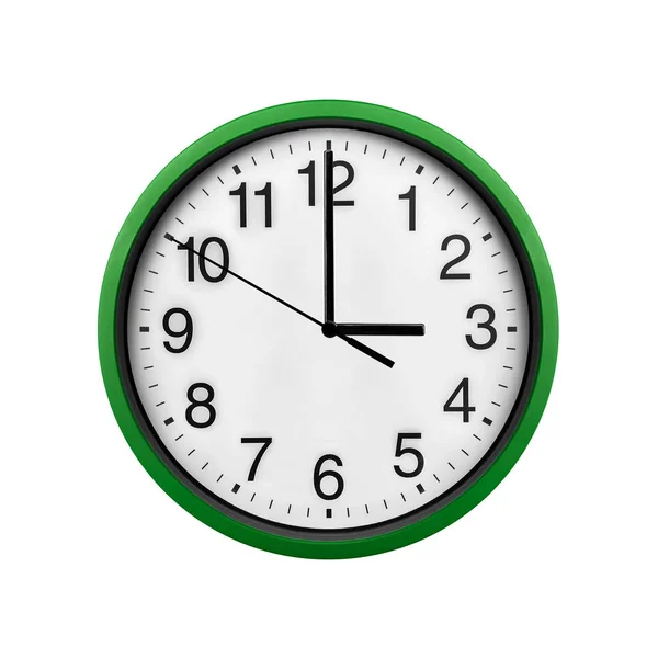 Πράσινο τοίχο ρολόι απομονωθεί σε λευκό φόντο. — Φωτογραφία Αρχείου