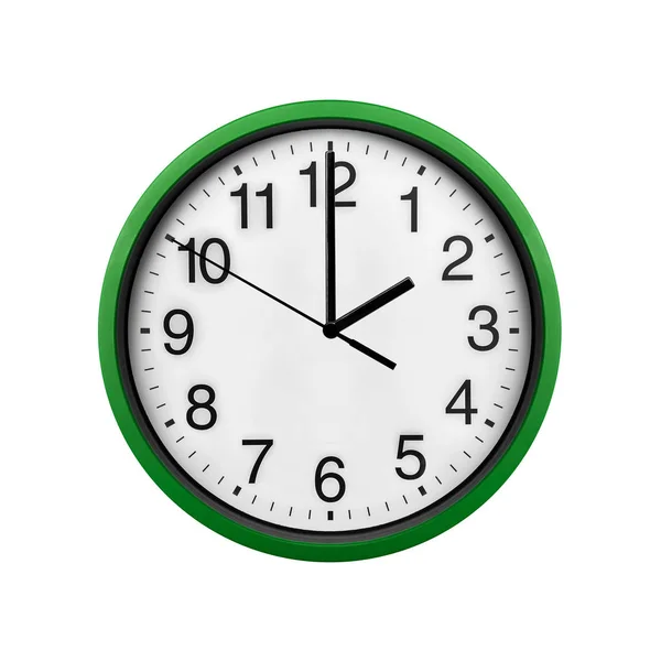 Green wall clock isolated on a white background. — Stock Photo, Image