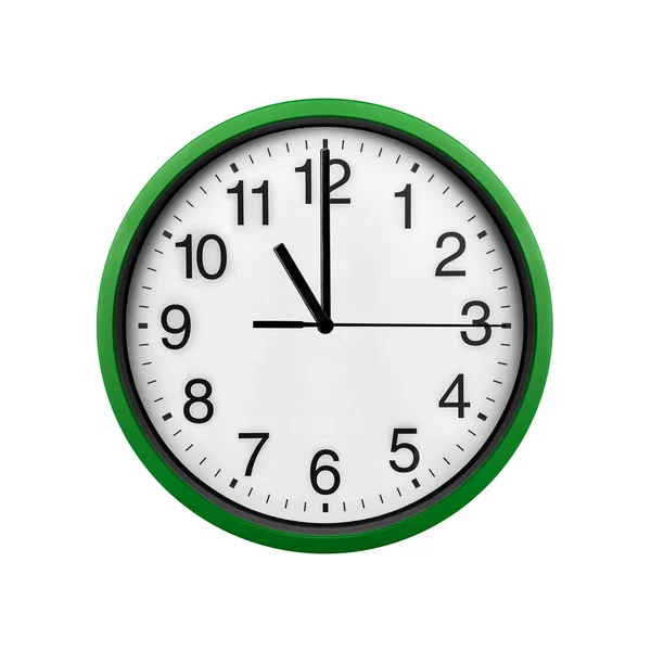 Green wall clock isolated on a white background. — Stock Photo, Image