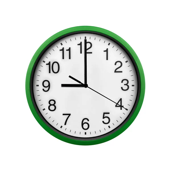 Zielone ściany zegara na białym tle na białym tle. — Zdjęcie stockowe