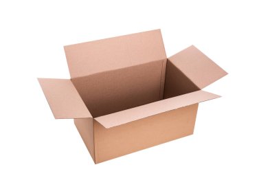 Beyaz bir arka plan üzerinde izole karton posta kutusu.