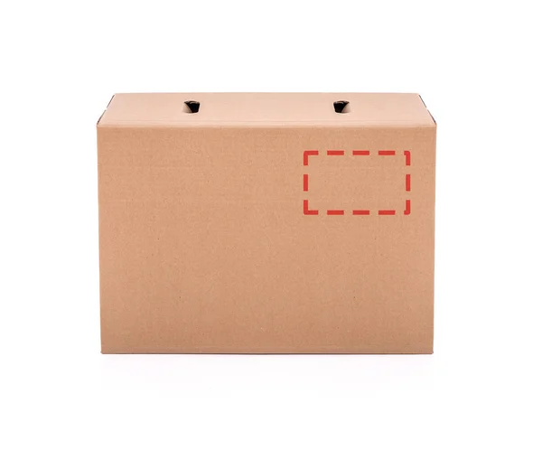 Cardboard box on white background. — Stock Photo, Image