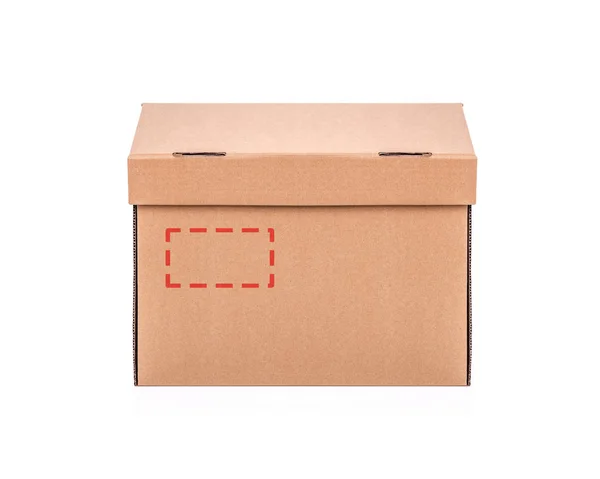 Kartonnen doos op witte achtergrond. — Stockfoto