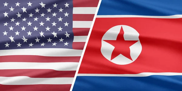 ABD ve Kuzey Kore. Ülkeler arasındaki ilişki. — Stok fotoğraf